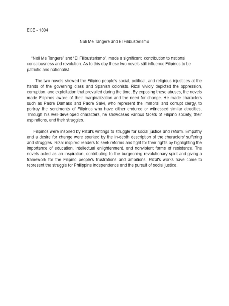 Noli Me Tangere & El Filibusterismo | PDF