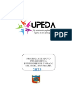 Plan de Apoyo Pedagógico A Estudiantes - Upeda - Anexos 2023