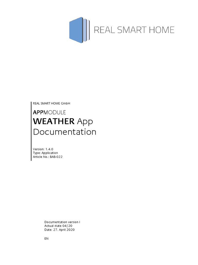 Documentation Weather App en 200427 1 | PDF | Mobile App | Weather ...