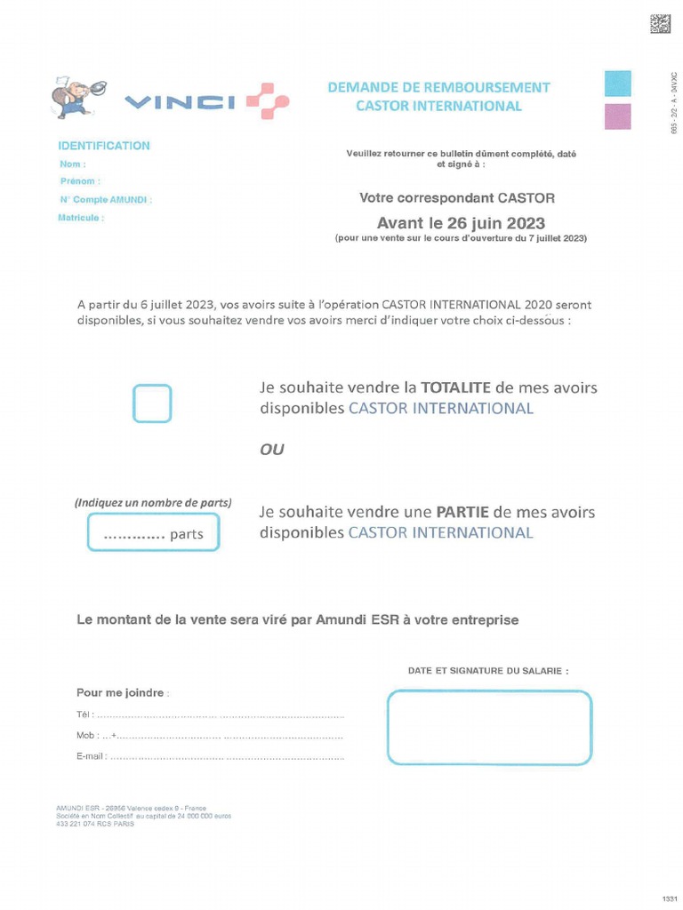 Cession d'actions CASTOR 2020 | PDF