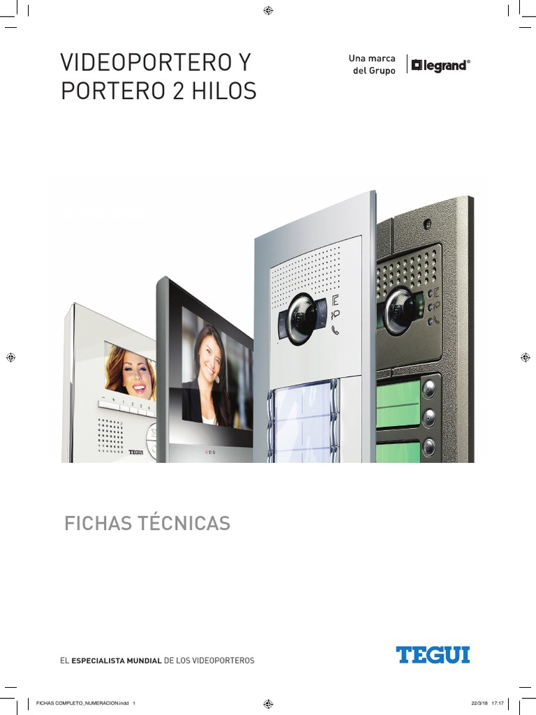 Fichas Tecnicas Videoporteros y Porteros 2 Hilos Tegui PDF Diodo