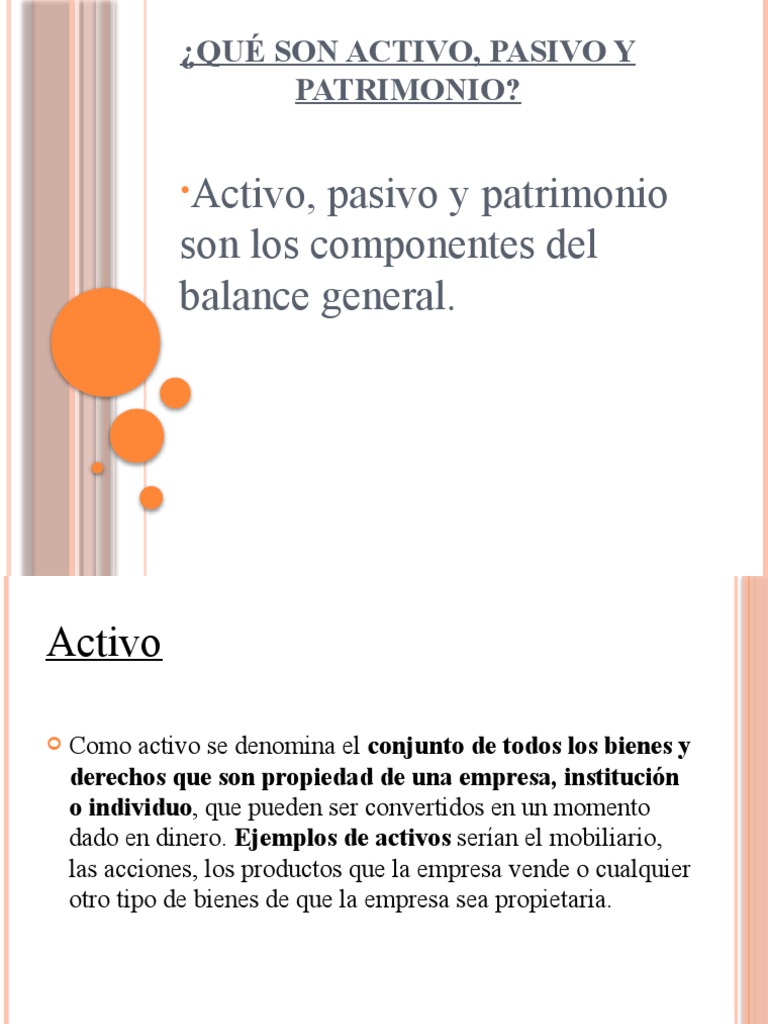 Qué Son Activo, Pasivo y Patrimonio | PDF | Hoja de balance | Business