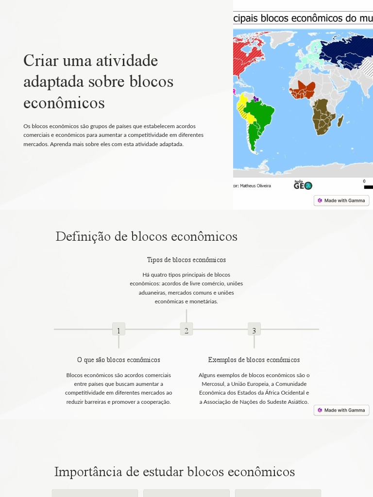 Atividade Adaptada sobre Blocos Econômicos | PDF | Economia | Mercado ...