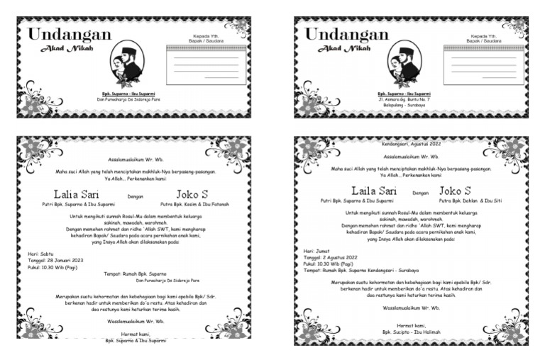Undangan Pernikahan Doc Siap Edit 1 Kanalmu Pdf