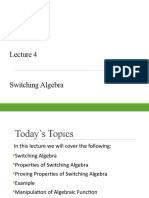 Lecture 4 (Switching Algebra)