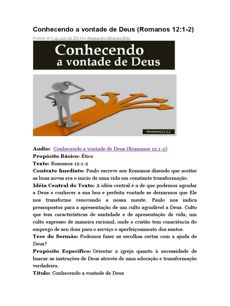 Conhecendo A Vontade de Deus | PDF | Sacrifício | Oração