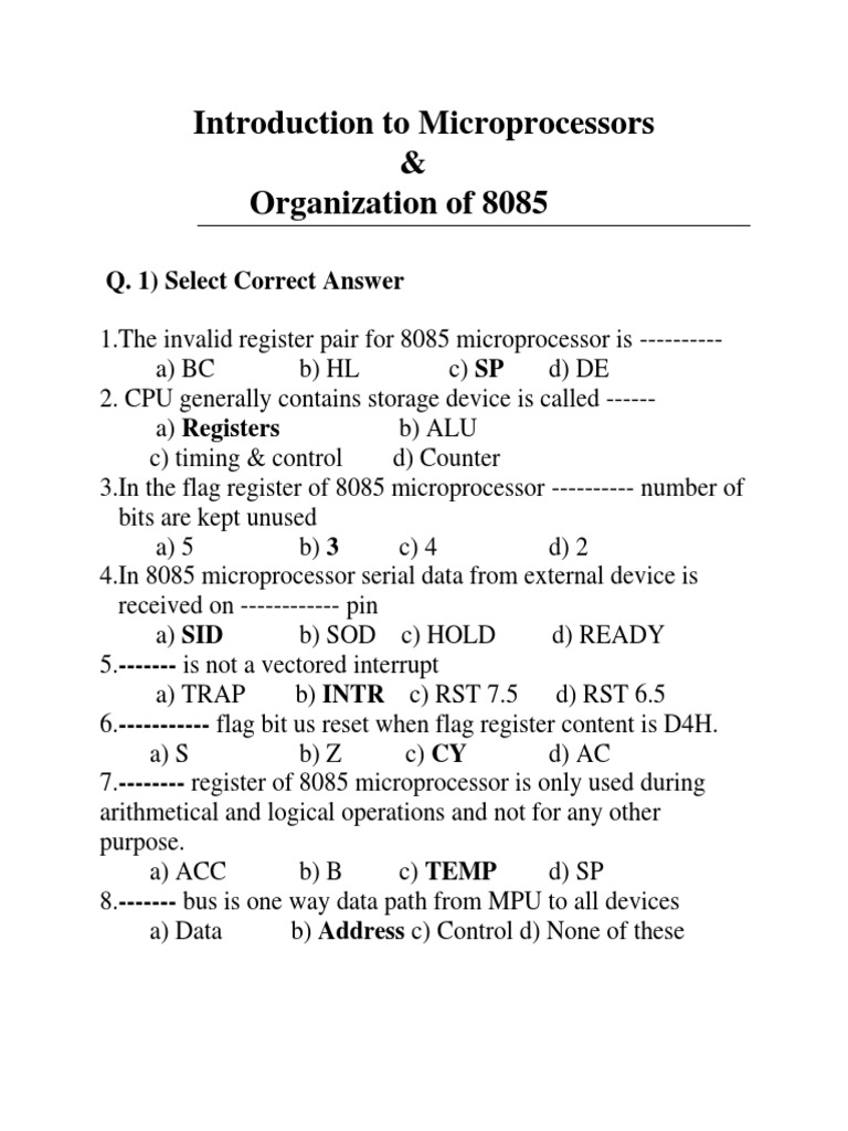 Organization of 8085 Microprocessor. | PDF | Digital Electronics ...