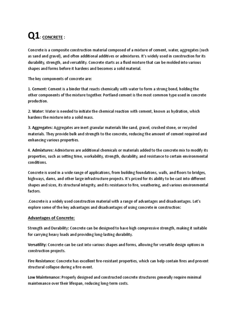 Advanced concrete technology pdf concrete cement