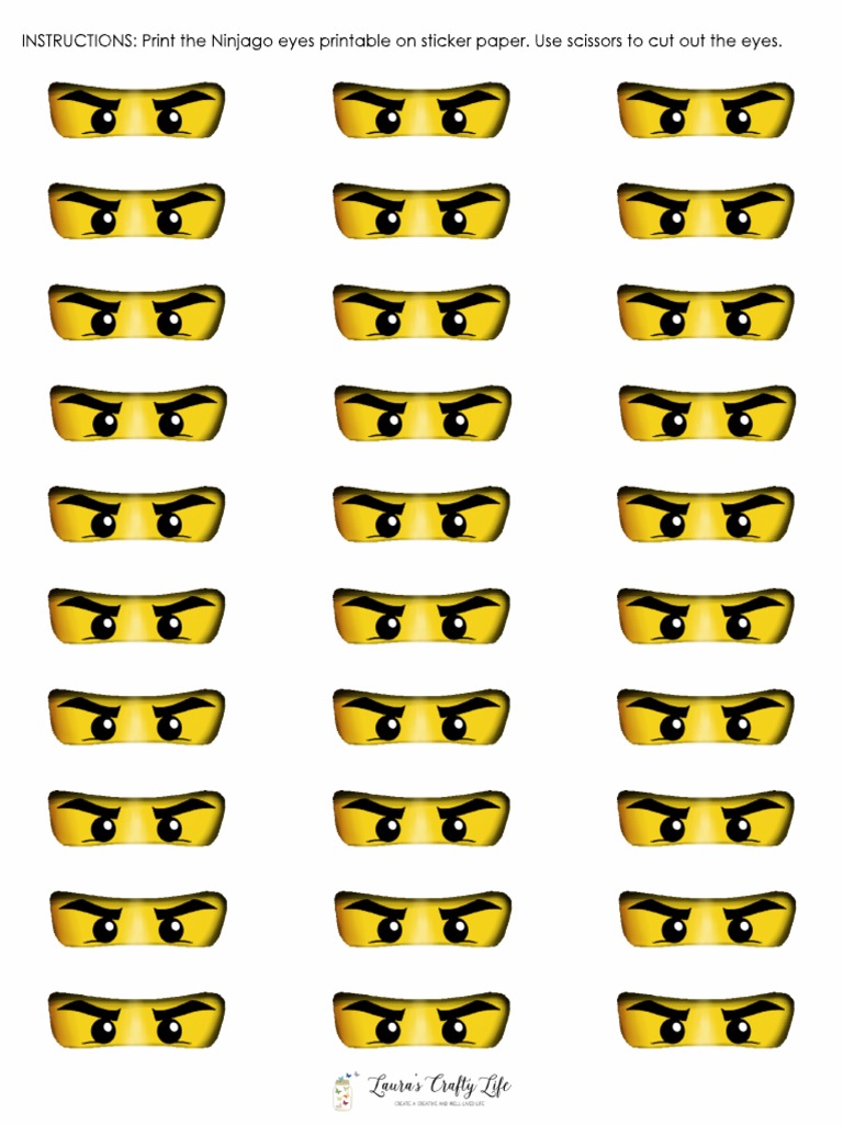 Ninjago Eyes Printable PDF