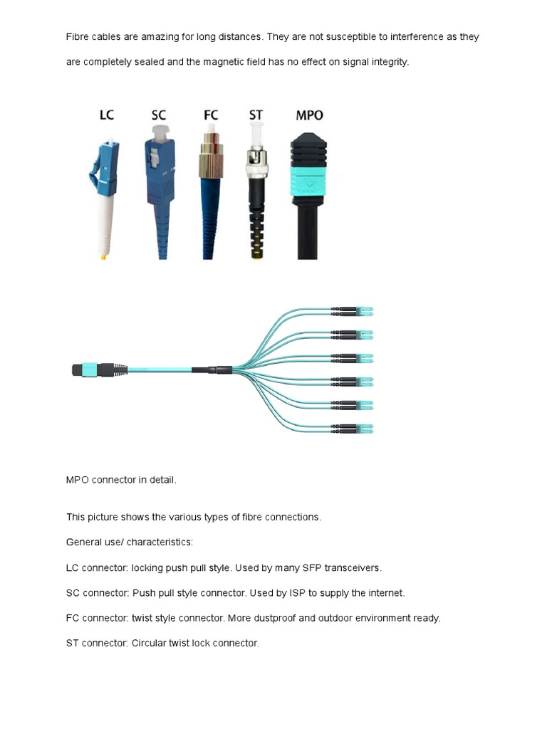 Understanding Fiber Optic Cables and Connectors | PDF | Optical Fiber ...