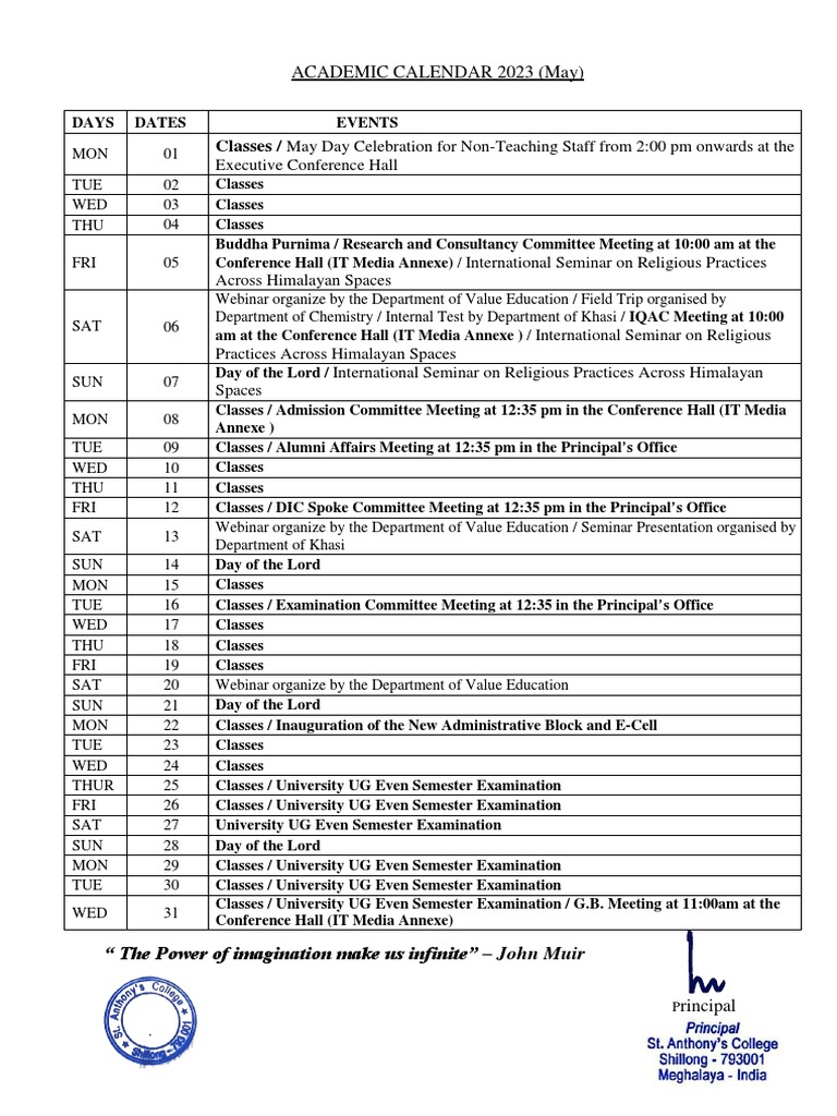 2024 Fake College Schedule Overview | PDF | Schools