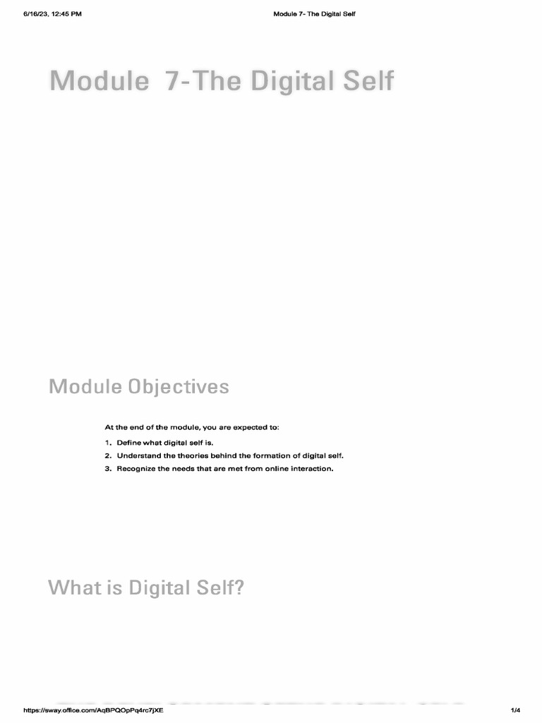 Digital Self PDF Self Scientific Theories