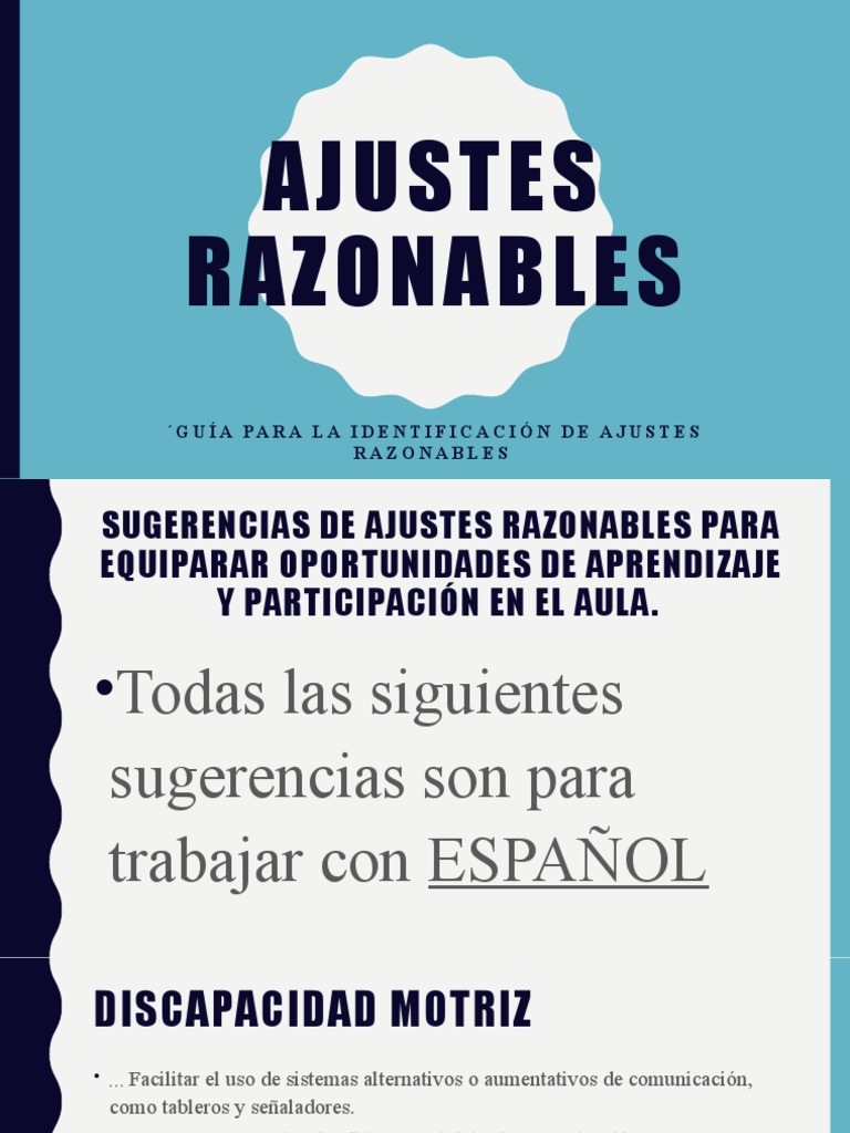 Sugerencias de Ajustes Razonables | PDF | Comunicación | Comunicación ...
