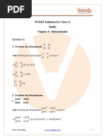 NCERT Solutions For Class 12 Maths Chapter 4 - Determinants - .