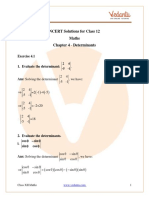NCERT Solutions For Class 12 Maths Chapter 4 - Determinants - .