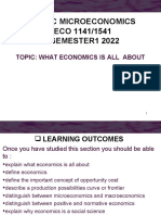 Basic Microeconomics ECO 1141/1541 SEMESTER1 2022: Topic: What Economics Is All About