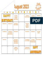 August 2023 Birthdays and Anniversaries