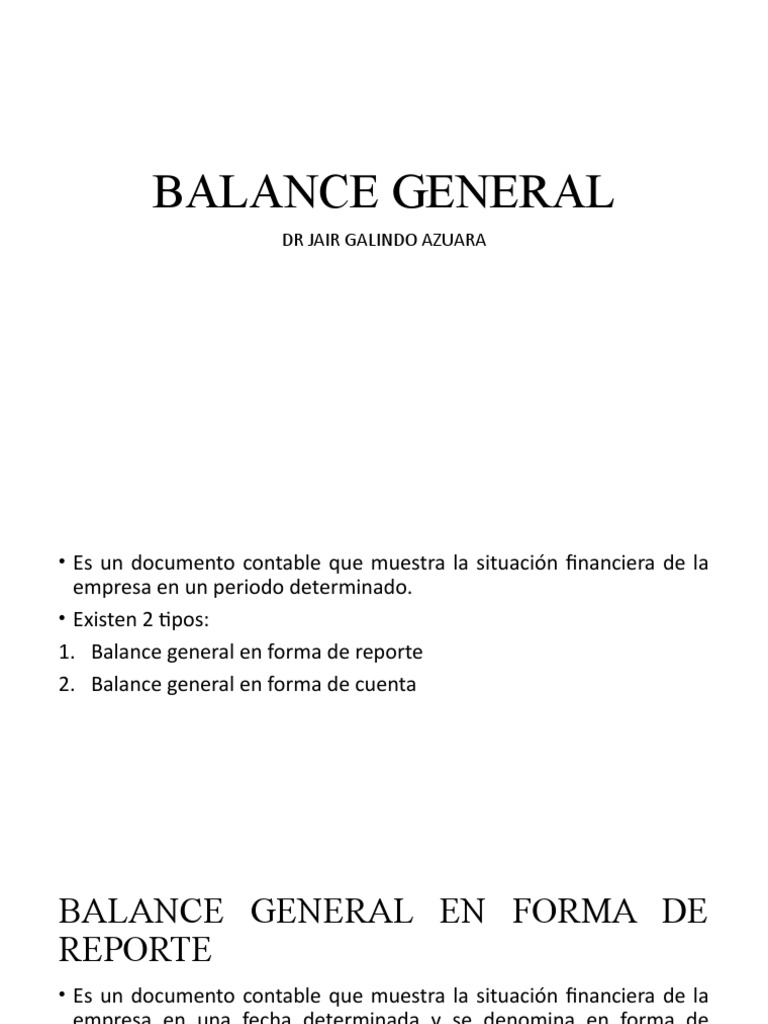 Estructura del Balance General Contable | PDF | Contabilidad | Hoja de ...