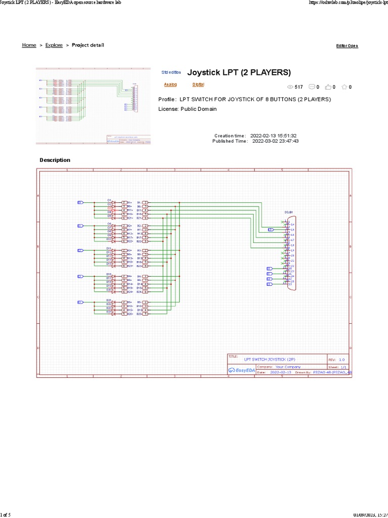 LPT Joystick Design for EasyEDA | PDF