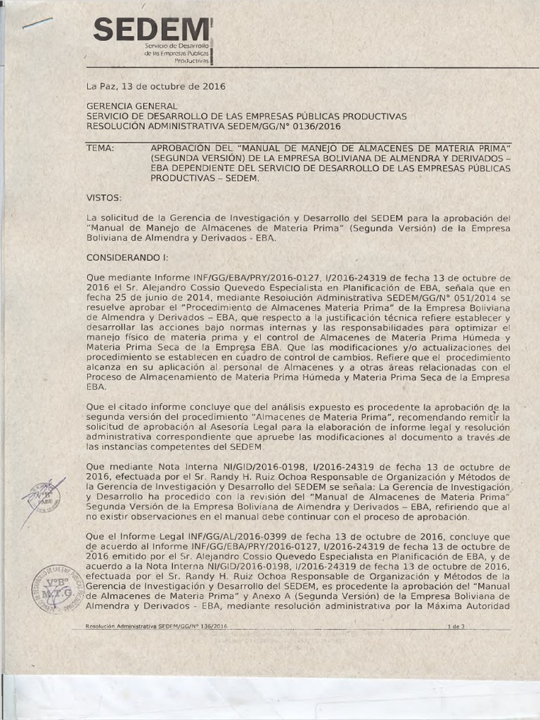 007 Manual de Manejo de Almacenes de Materia Prima Eba | PDF | Economias
