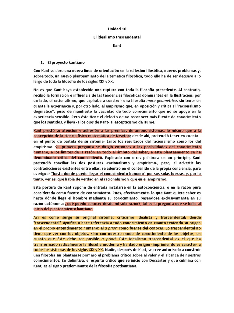 KANT Apuntes | PDF | Immanuel Kant | A priori y a posteriori