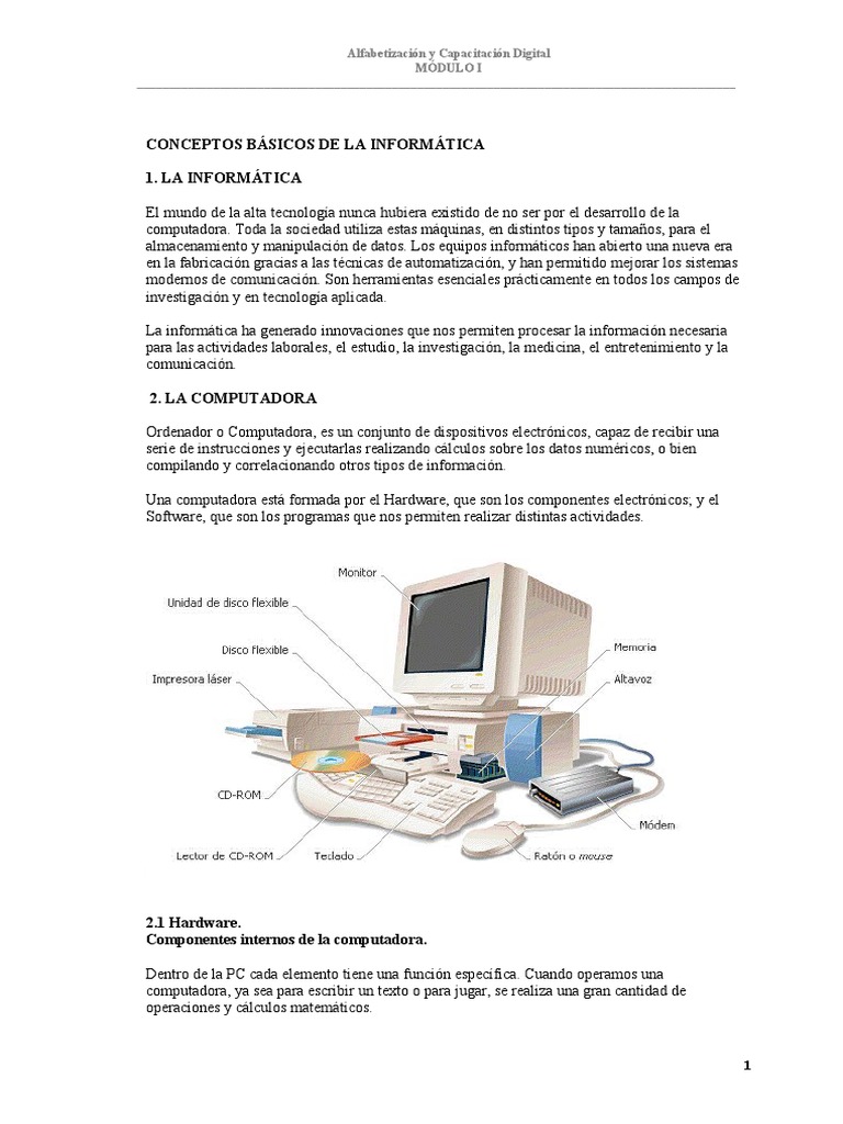 Apunte N°1 - 2020 - LA INFORMÁTICA | PDF | Hardware de la computadora ...