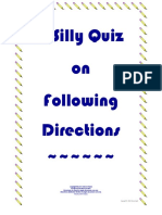 A Silly Quiz On Following Directions
