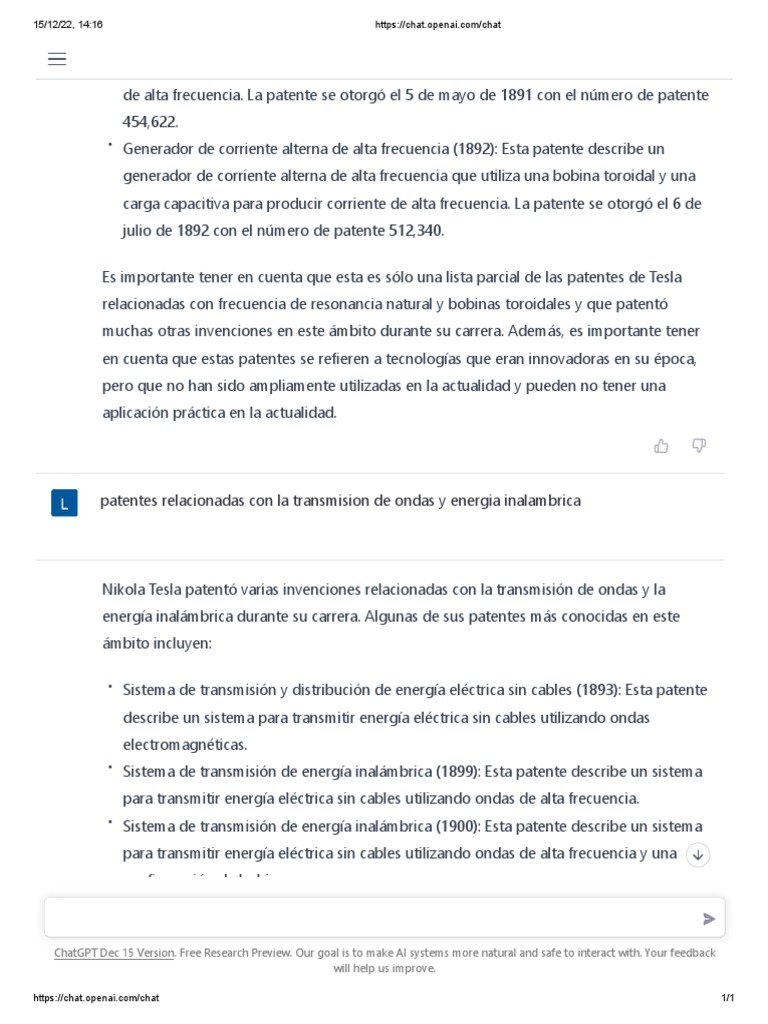 Chat Tesla | PDF | Nikola Tesla | Corriente alterna