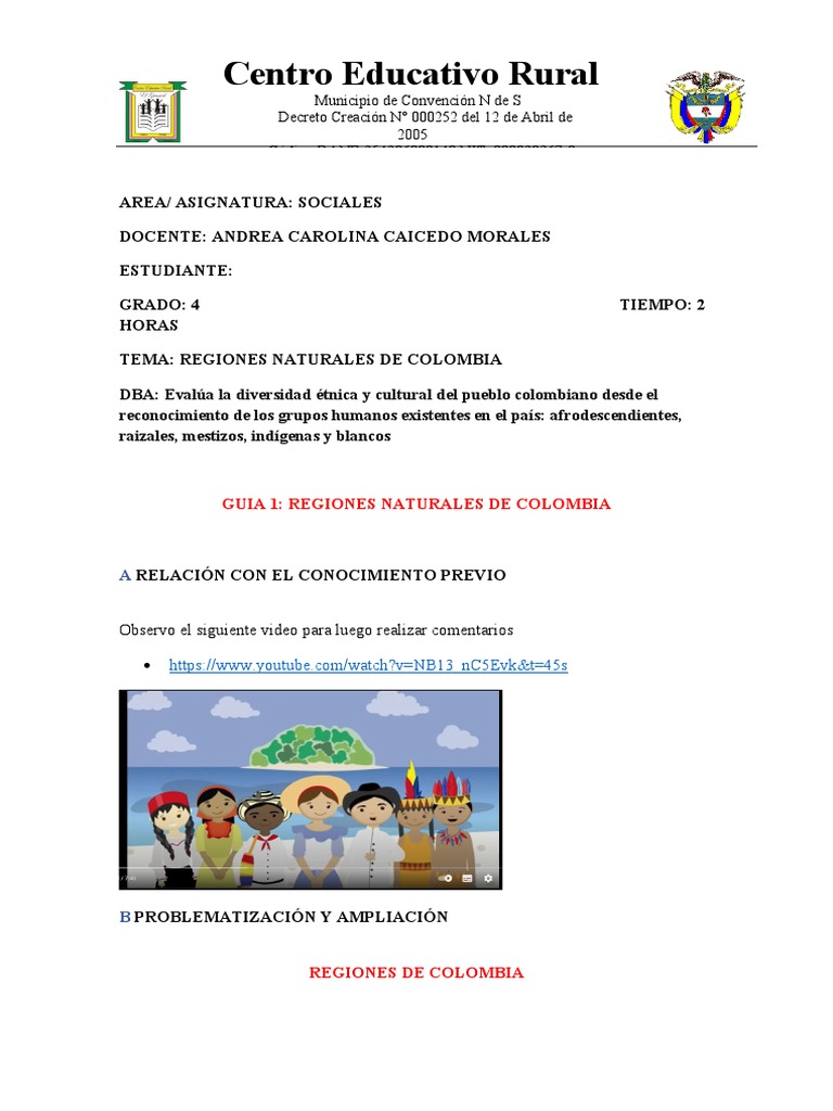 Regiones Naturales de Colombia: Guía Educativa | PDF | Colombia | Andes