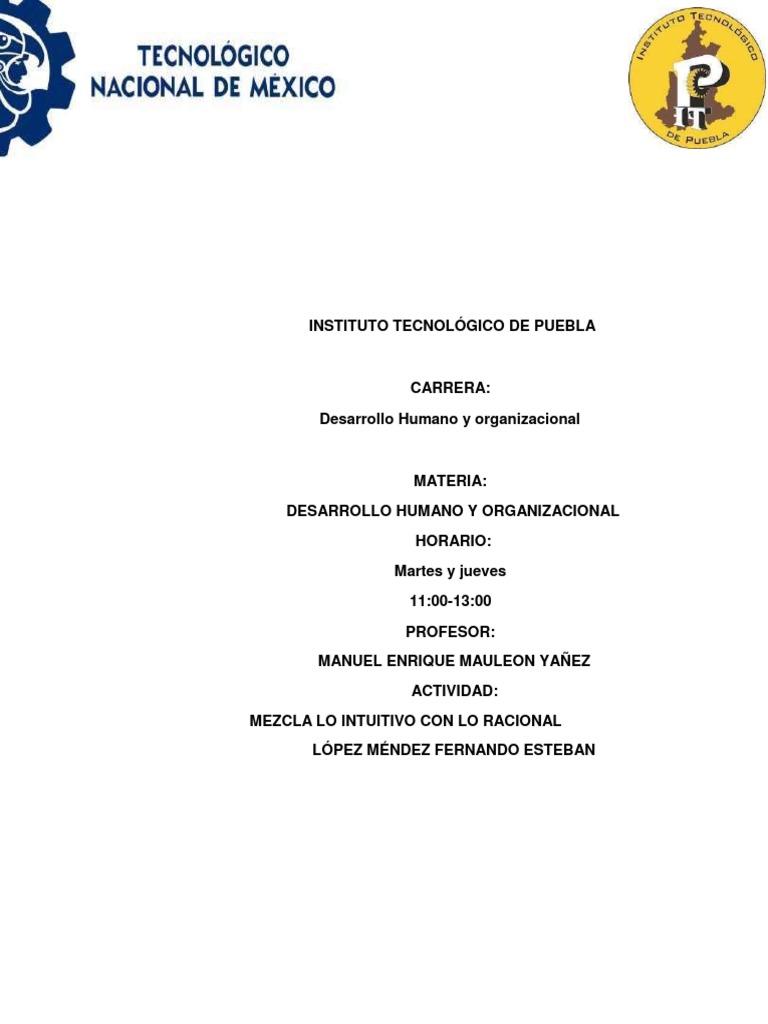 Mezcla Lo Intuitivo Con Lo Racional | PDF