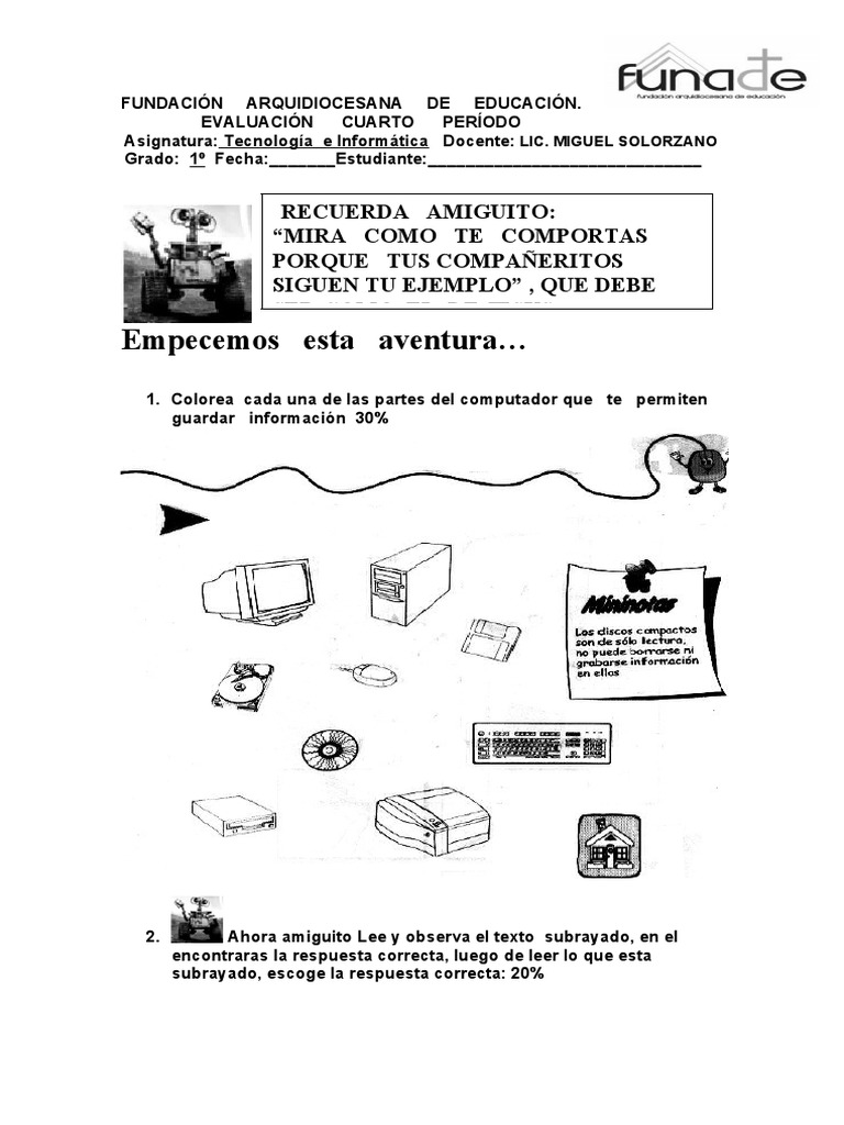 Evaluación de Tecnología Infantil | PDF | Hardware de la computadora ...