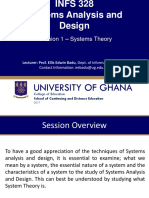 Lecture Notes For INFS 328 - System Analysis and Design - Prof Badu