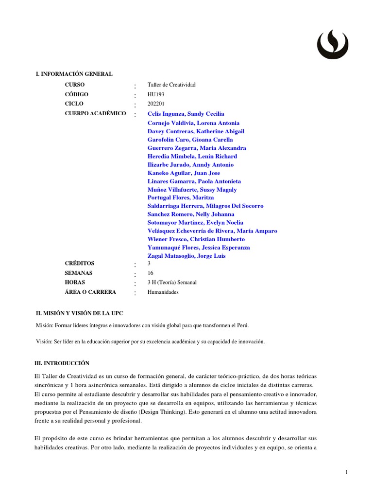 Taller de Creatividad UPC: Innovación y Diseño | PDF | Creatividad ...