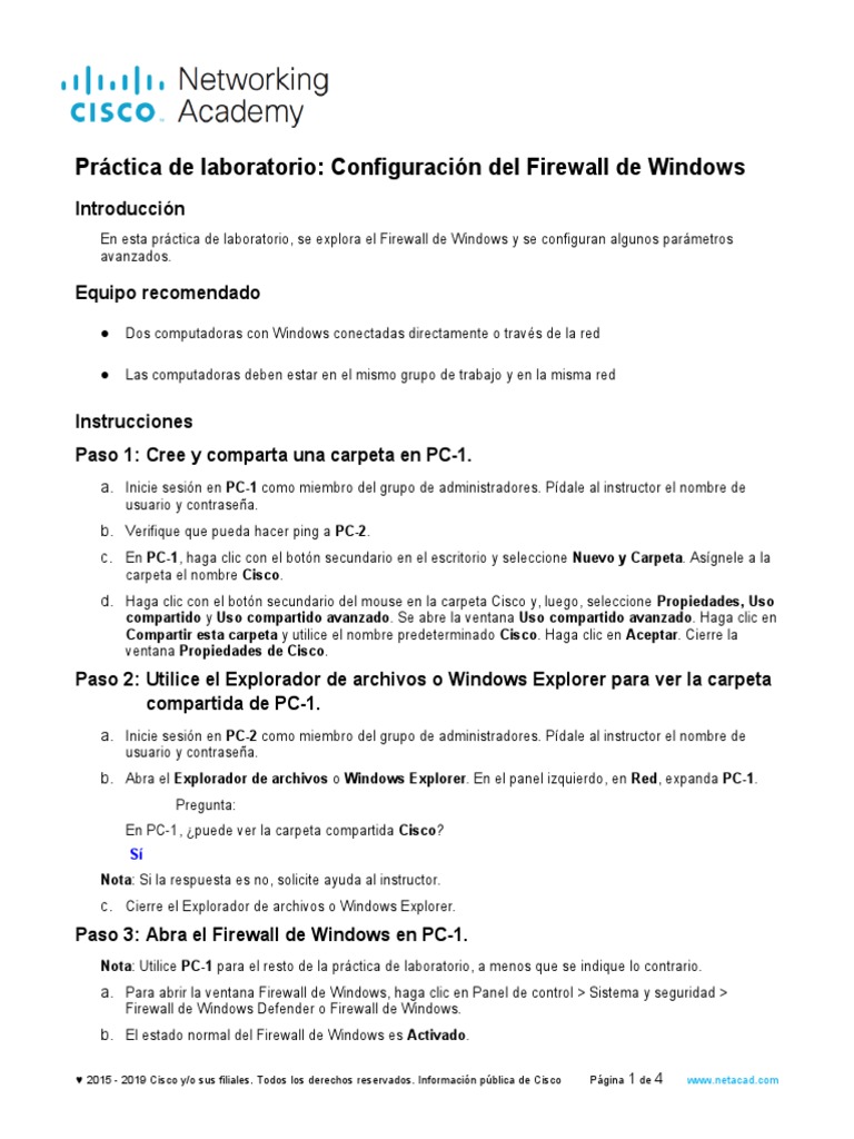 Mejores prácticas para Firewall de Windows | PDF | Cortafuegos ...