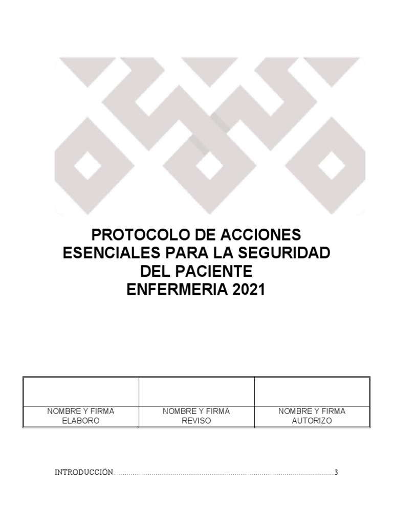 Acciones Esenciales para la Seguridad del Paciente | PDF | Seguridad ...