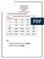 Les Adjectifs Possessifs