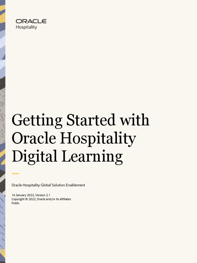Getting Started With Oracle Hospitality Digital Learning (V3) | PDF ...