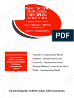 Communication Processes, Principles and Ethics