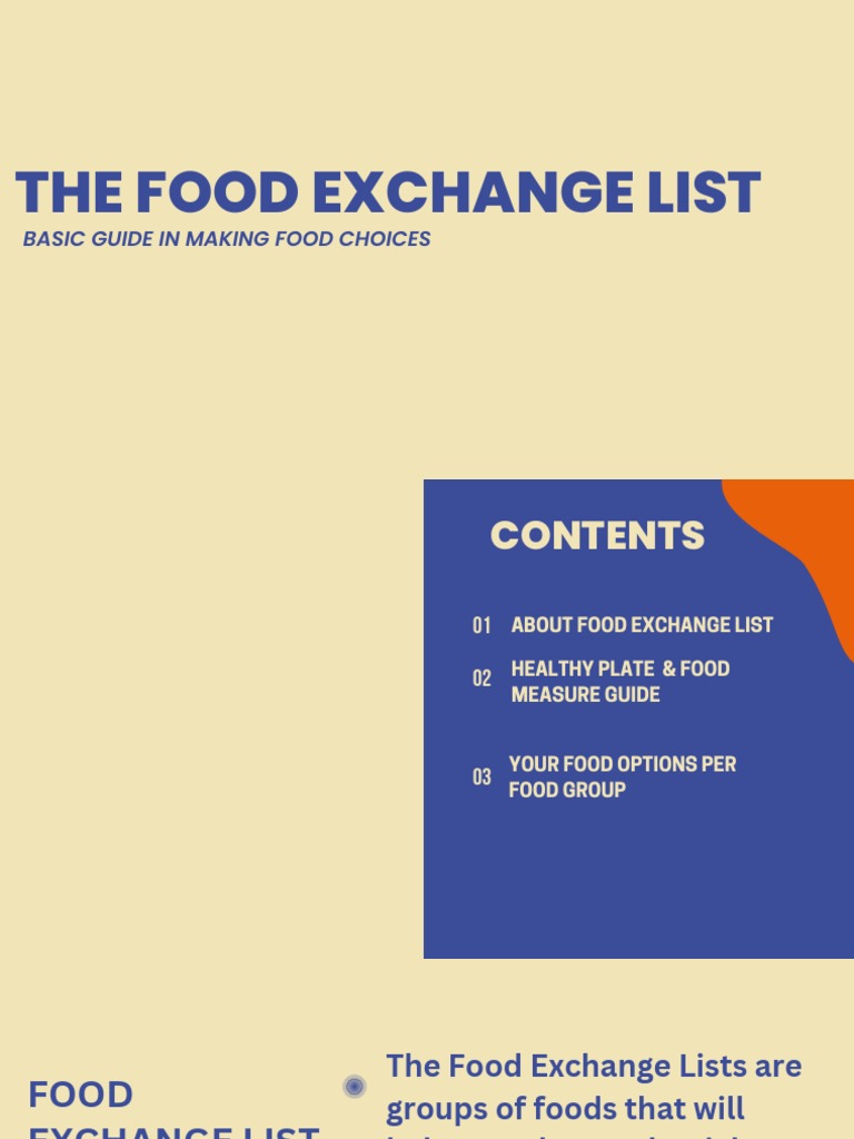 2000 Calories Food Exchange List PDF