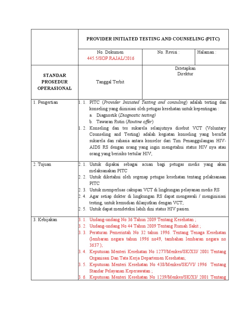 Pengertian dan Prosedur PITC | PDF | Pengembangan Diri | Kesehatan Holistik