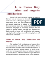 Research On Human Body Modifications and Surgeries Introduction