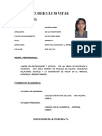 Curriculum Vitae: Disponibilidad Inmediata