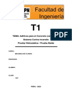 Tema: Aditivos para El Concreto (Calor y Frío) Sistema Contra Incendio Prueba Hidrostática / Prueba Balde