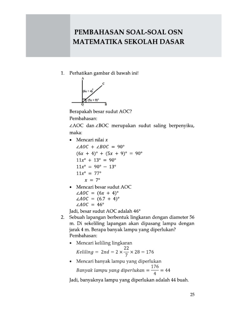 Soal Osn Matematika Sd Pdf
