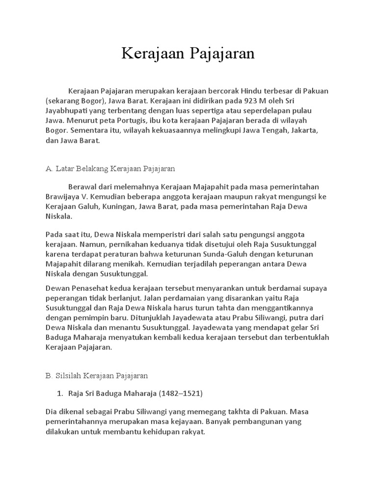 Kerajaan Pajajaran | PDF