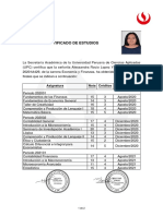 Certificado de Estudios: Periodo 202001
