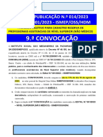 Aviso de Publicacao n14 Edital 01 Superior 9.a Convocacao 1