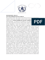 Acta de Audiencia de Vista Publica Casación