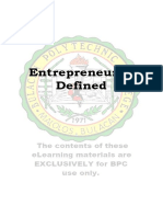 ENT213 Information Sheet 1 Entrepreneurship Defined