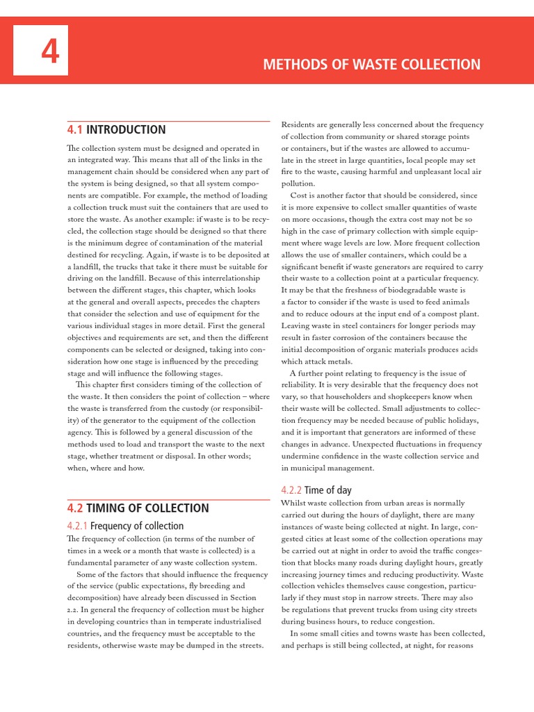 Waste Collection Methods PDF Waste Landfill